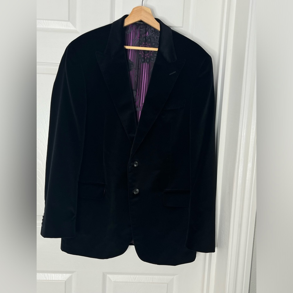 Versace Collection Saks Fifth Avenue Two Button Men's Velour Blazer Sz 56R
